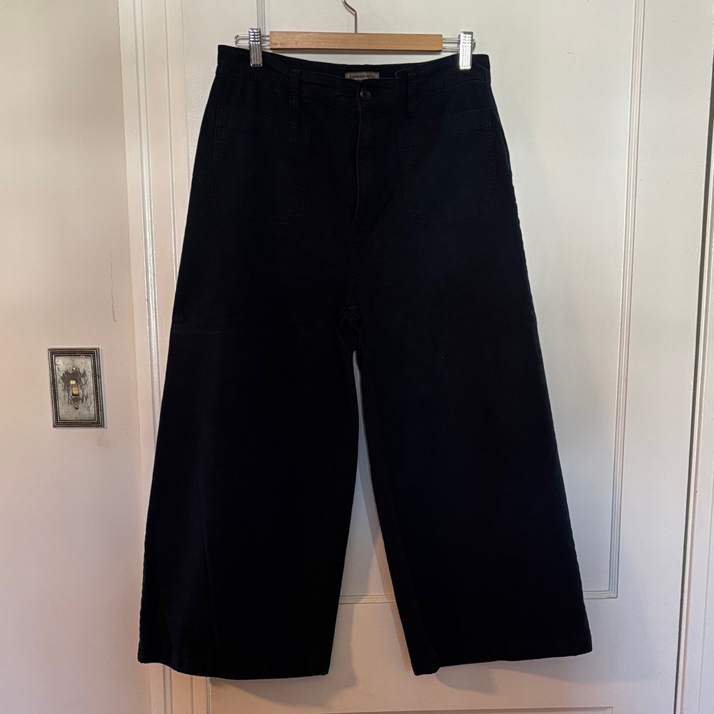 J. Crew Point Sur Navy Cropped Wide-Leg Pants